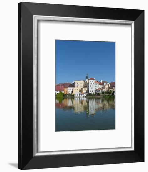 Jindrichuv Hradec with its reflection in Lake Vajgar-Jan Halaska-Framed Photographic Print