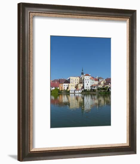 Jindrichuv Hradec with its reflection in Lake Vajgar-Jan Halaska-Framed Photographic Print