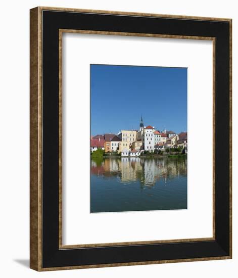 Jindrichuv Hradec with its reflection in Lake Vajgar-Jan Halaska-Framed Photographic Print