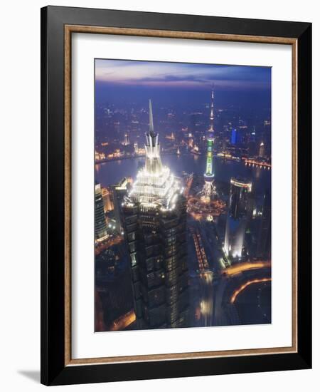Jinmao and Pearl Towers and Pudong Skyline, Shanghai, China, Asia-Christian Kober-Framed Photographic Print