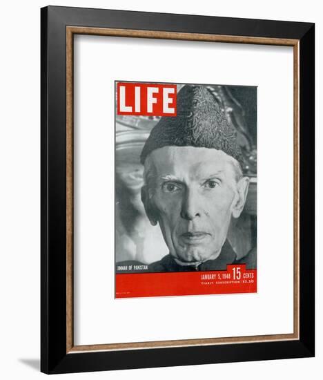 Jinnah of Pakistan, January 5, 1948-Margaret Bourke-White-Framed Photographic Print