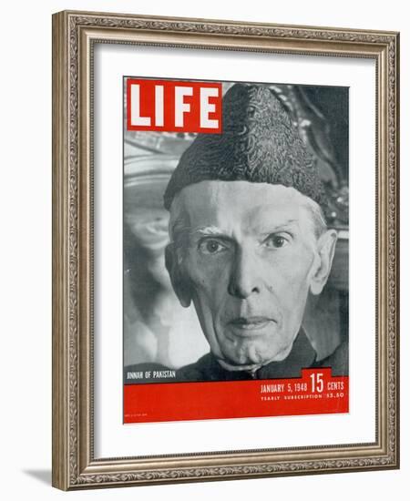 Jinnah of Pakistan, January 5, 1948-Margaret Bourke-White-Framed Photographic Print