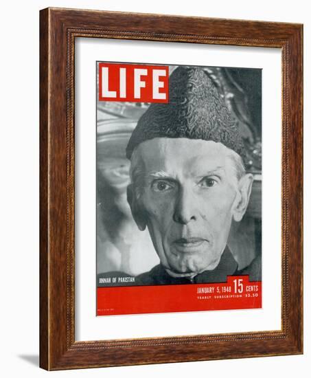 Jinnah of Pakistan, January 5, 1948-Margaret Bourke-White-Framed Photographic Print