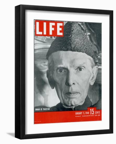 Jinnah of Pakistan, January 5, 1948-Margaret Bourke-White-Framed Photographic Print