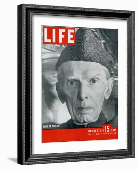 Jinnah of Pakistan, January 5, 1948-Margaret Bourke-White-Framed Photographic Print