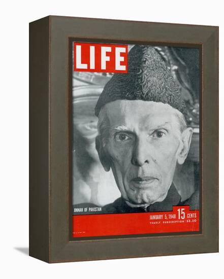 Jinnah of Pakistan, January 5, 1948-Margaret Bourke-White-Framed Premier Image Canvas