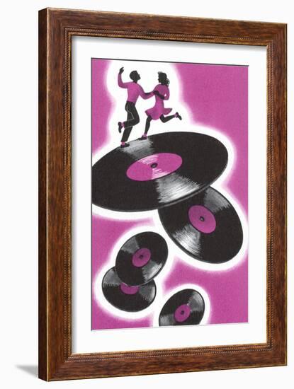 Jitterbuggers and LPs, Purple-null-Framed Premium Giclee Print