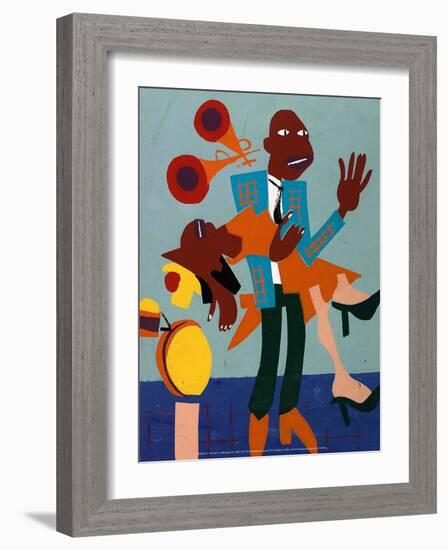 Jitterbugs (V), 1941-42-William H^ Johnson-Framed Art Print