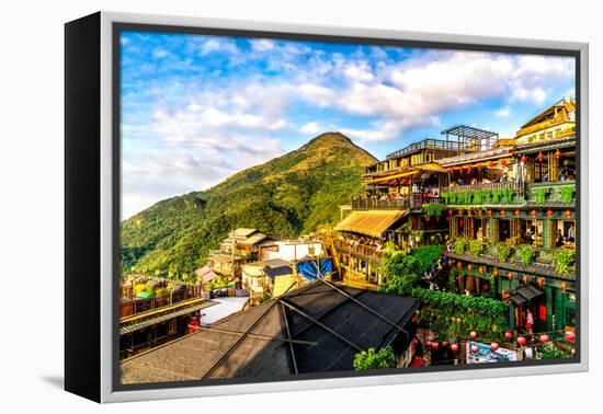 Jiu Fen (Spirited Away) overlook in Taiwan with rich, vibrant colors-David Chang-Framed Premier Image Canvas