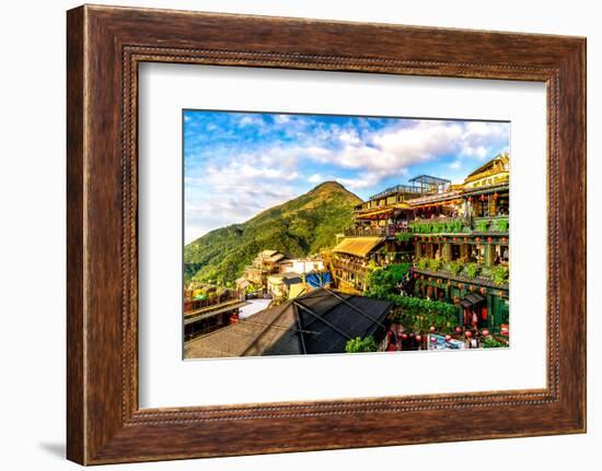 Jiu Fen (Spirited Away) overlook in Taiwan with rich, vibrant colors-David Chang-Framed Photographic Print