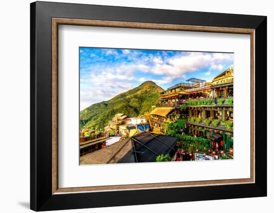 Jiu Fen (Spirited Away) overlook in Taiwan with rich, vibrant colors-David Chang-Framed Photographic Print