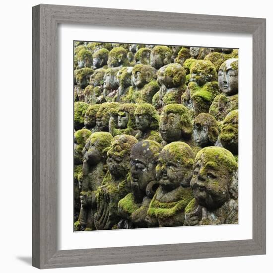 Jizo Figures at Shrine in Kyoto-Micha Pawlitzki-Framed Photographic Print