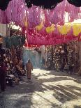 Figure in Wool Dyers Textile Souk, Marrakesh, Morocco, Africa-Jj Travel Photography-Framed Premier Image Canvas