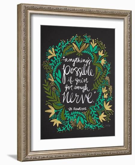 JKRowling_Green-on-Black_Artprint-Cat Coquillette-Framed Giclee Print