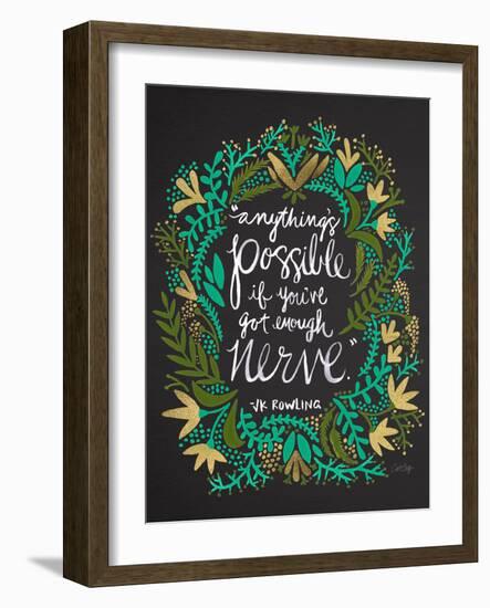 JKRowling_Green-on-Black_Artprint-Cat Coquillette-Framed Giclee Print