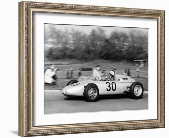 Jo Bonnier Driving a Works Porsche Formula 1 Car, Brussels Grand Prix, Belgium, 1961-null-Framed Photographic Print