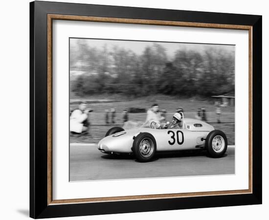 Jo Bonnier Driving a Works Porsche Formula 1 Car, Brussels Grand Prix, Belgium, 1961-null-Framed Photographic Print