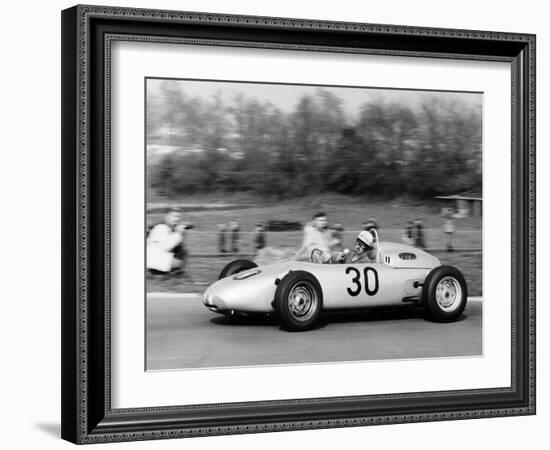 Jo Bonnier Driving a Works Porsche Formula 1 Car, Brussels Grand Prix, Belgium, 1961-null-Framed Photographic Print