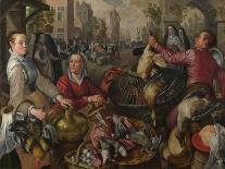 The Four Elements: a Fishmonger's Stall in a Town with the Miraculous Draught of Fishes Beyond -…-Joachim Beuckelaer-Giclee Print