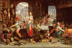 Kitchen Scene with the Parable of the Feast-Joachim Wtewael Or Utewael-Framed Giclee Print