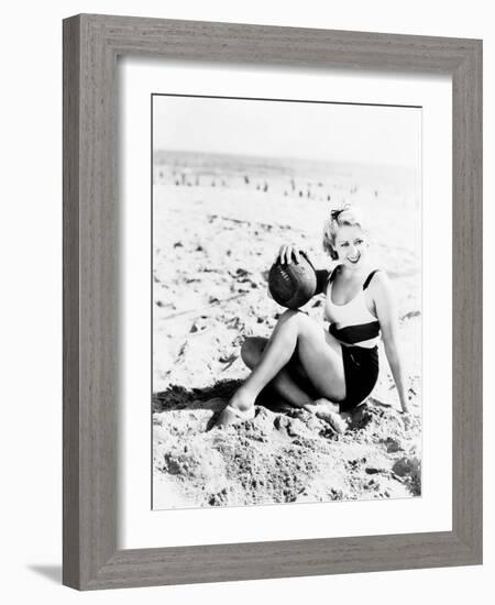 Joan Blondell at the Beach, 1933-null-Framed Photo