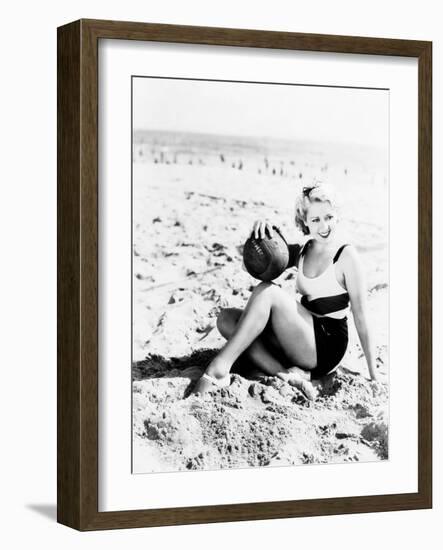 Joan Blondell at the Beach, 1933-null-Framed Photo