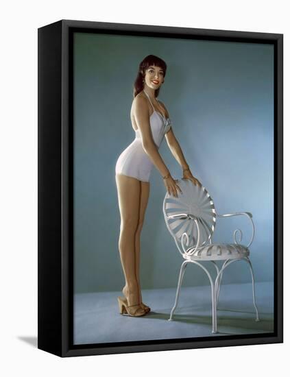 Joan Collins, British actress born May 23rd, 1933, here 1956 (photo)-null-Framed Stretched Canvas