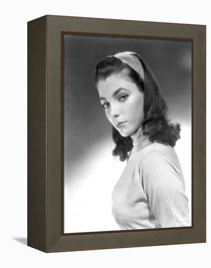 Joan Collins, English actress born May 23rd, 1933, here 1952 (b/w photo)-null-Framed Stretched Canvas