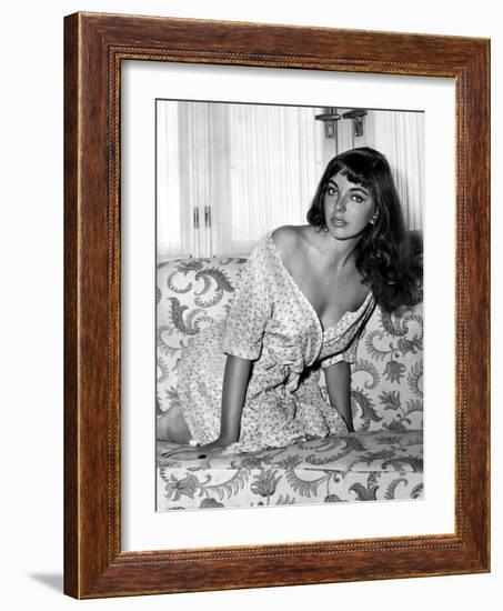 Joan Collins, English actress born May 23rd, 1933, here 1955 (b/w photo)-null-Framed Photo