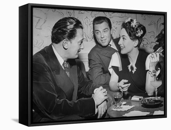 Joan Crawford Chatting with Artist Salvador Dali at Del Monte Resort-Peter Stackpole-Framed Premier Image Canvas