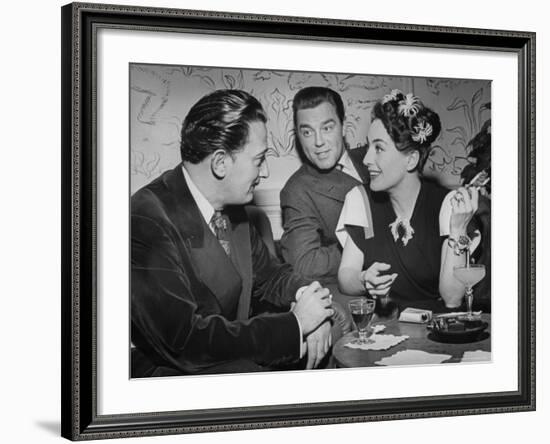 Joan Crawford Chatting with Artist Salvador Dali at Del Monte Resort-Peter Stackpole-Framed Premium Photographic Print