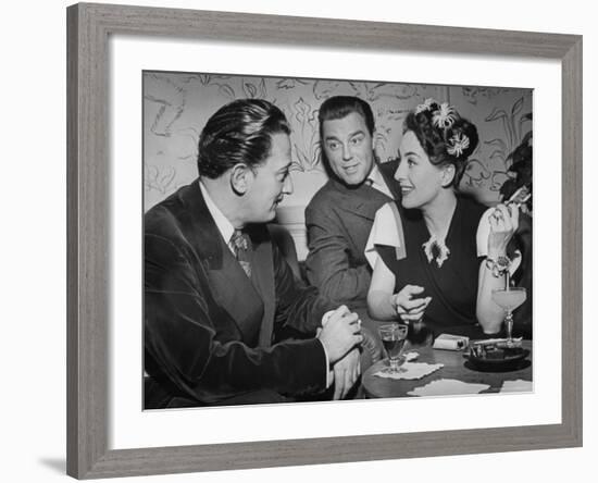 Joan Crawford Chatting with Artist Salvador Dali at Del Monte Resort-Peter Stackpole-Framed Premium Photographic Print