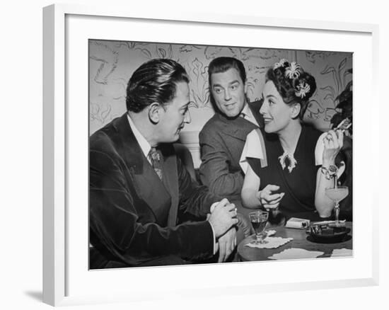 Joan Crawford Chatting with Artist Salvador Dali at Del Monte Resort-Peter Stackpole-Framed Premium Photographic Print