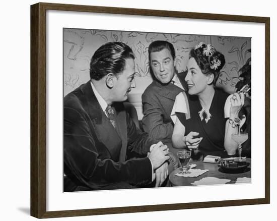 Joan Crawford Chatting with Artist Salvador Dali at Del Monte Resort-Peter Stackpole-Framed Premium Photographic Print