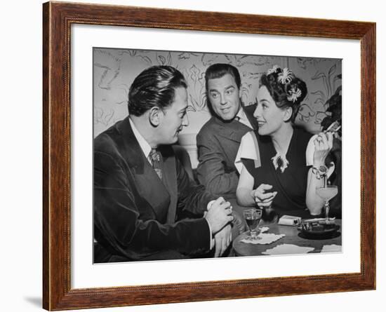 Joan Crawford Chatting with Artist Salvador Dali at Del Monte Resort-Peter Stackpole-Framed Premium Photographic Print