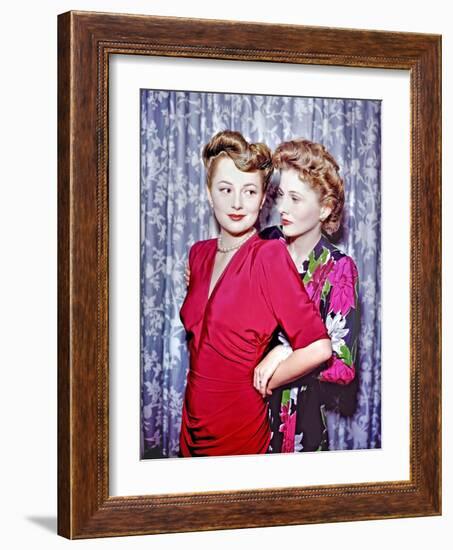 Joan Fontaine, Olivia De Havilland-null-Framed Photographic Print