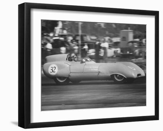 Joan Galloway in Race Driving Lotus Mark XI-Allan Grant-Framed Photographic Print