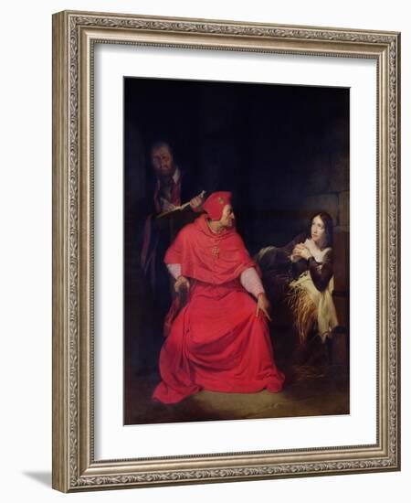 Joan of Arc (1412-31) and the Cardinal of Winchester in 1431, 1824-Hippolyte Delaroche-Framed Giclee Print