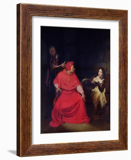 Joan of Arc (1412-31) and the Cardinal of Winchester in 1431, 1824-Hippolyte Delaroche-Framed Giclee Print