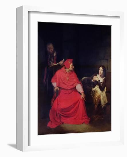 Joan of Arc (1412-31) and the Cardinal of Winchester in 1431, 1824-Hippolyte Delaroche-Framed Giclee Print