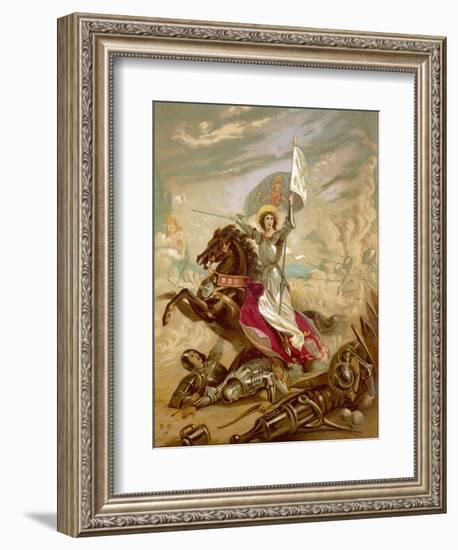 Joan of Arc an Idealised Representation, She Fulfils Merlin's Prophecy That a Virgin Will Come-null-Framed Photographic Print