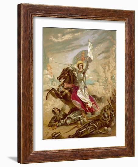 Joan of Arc an Idealised Representation, She Fulfils Merlin's Prophecy That a Virgin Will Come-null-Framed Photographic Print