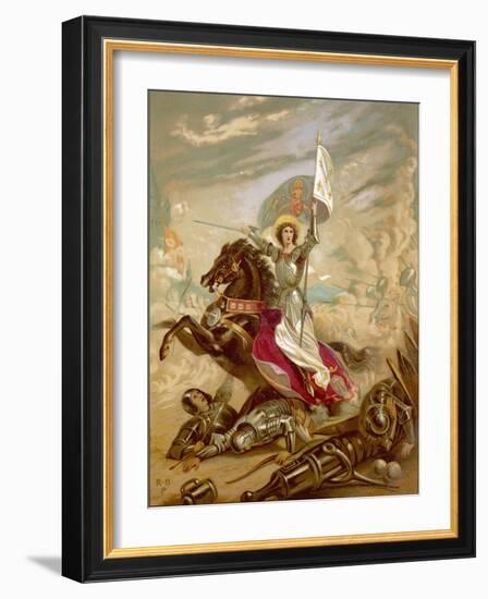 Joan of Arc an Idealised Representation, She Fulfils Merlin's Prophecy That a Virgin Will Come-null-Framed Photographic Print