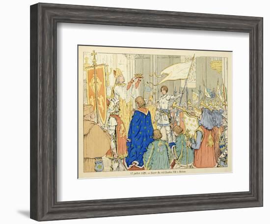 Joan of Arc at Coronation of Charles Vii in Reims, July 17, 1429-Paul de Semant-Framed Art Print