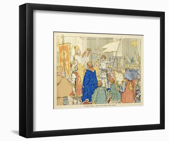 Joan of Arc at Coronation of Charles Vii in Reims, July 17, 1429-Paul de Semant-Framed Art Print