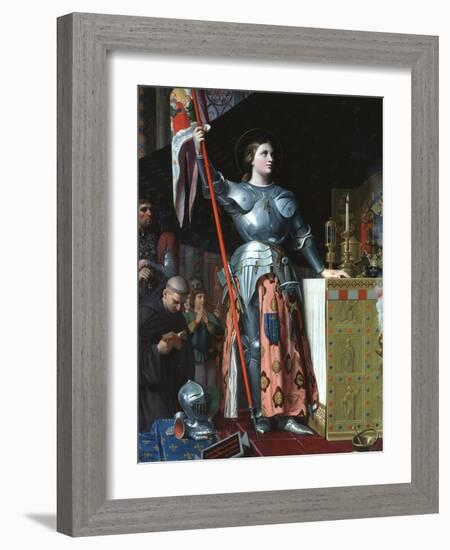 Joan of Arc at the Coronation of Charles VII in the Cathedral at Reims, 1429-Jean-Auguste-Dominique Ingres-Framed Giclee Print