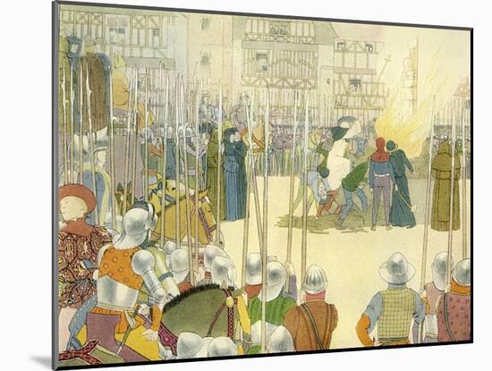 Joan of Arc being burnt at the stake, 30 May 1431-Louis Maurice Boutet De Monvel-Mounted Giclee Print