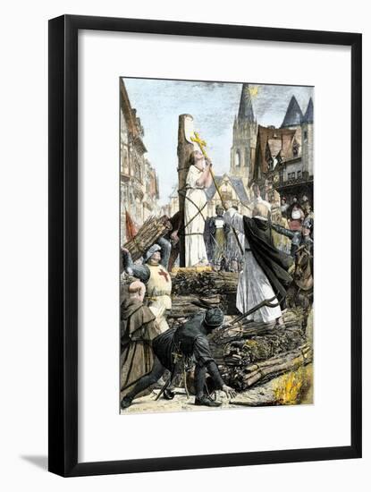 Joan of Arc Burned at the Stake for Witchcraft and Heresy in Rouen, France, 1431-null-Framed Giclee Print