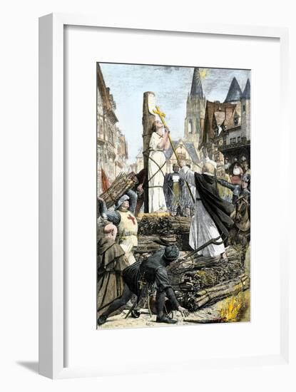 Joan of Arc Burned at the Stake for Witchcraft and Heresy in Rouen, France, 1431-null-Framed Giclee Print