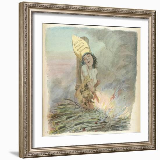 Joan of Arc Burned at the Stake in Rouen on 30 May 1431-A. Willette-Framed Photographic Print